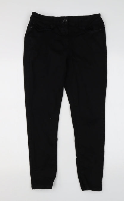 NEXT Womens Black  Cotton Skinny Jeans Size 12 L26 in Regular