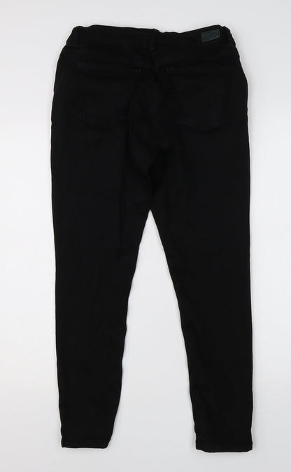 NEXT Womens Black  Cotton Skinny Jeans Size 12 L26 in Regular