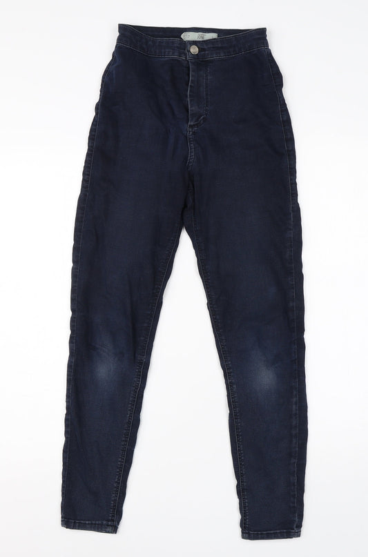 Topshop Womens Blue  Cotton Skinny Jeans Size 25 in L25 in Regular