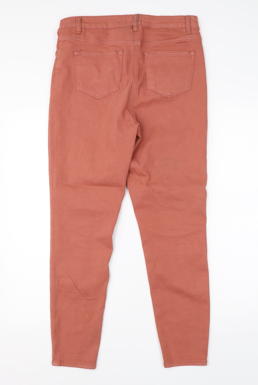Womens UK Size 12 Papaya Regular Fit Skinny Pink Jeans