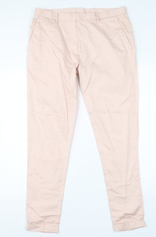 Womens UK Size 32 in ASOS Regular Fit Dress Pants Pink Trousers