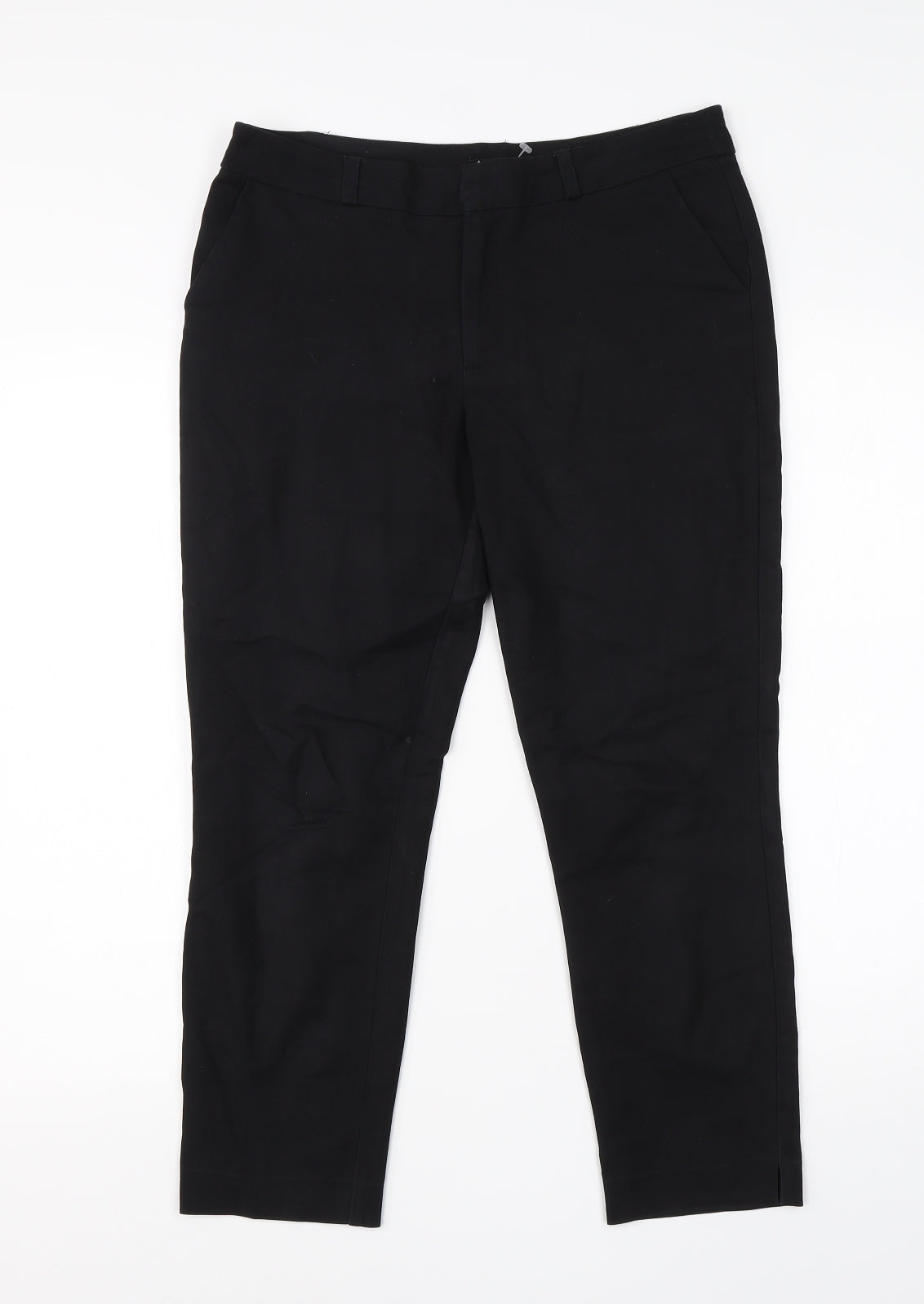 Womens UK Size 10 Stradivarius Regular Fit Dress Pants Black Trousers