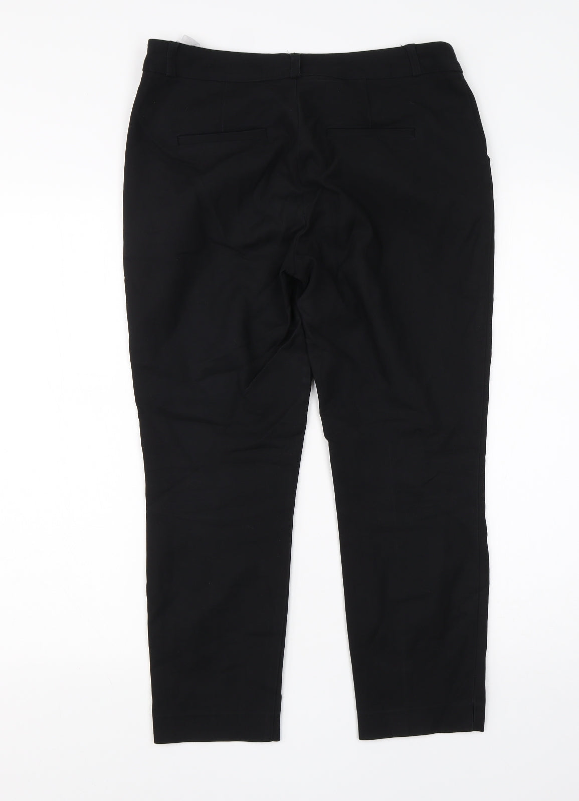 Womens UK Size 10 Stradivarius Regular Fit Dress Pants Black Trousers
