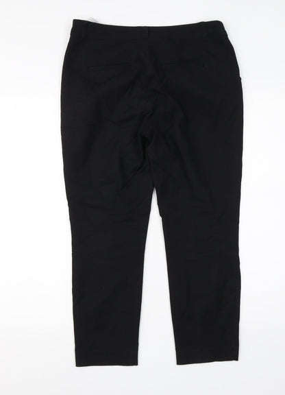 Womens UK Size 10 Stradivarius Regular Fit Dress Pants Black Trousers