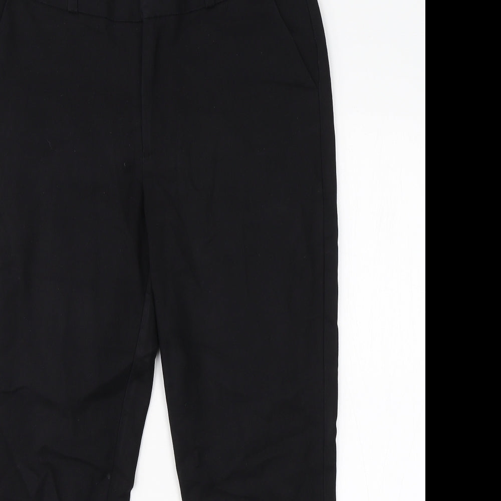 Womens UK Size 10 Stradivarius Regular Fit Dress Pants Black Trousers
