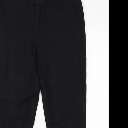 Womens UK Size 10 Stradivarius Regular Fit Dress Pants Black Trousers
