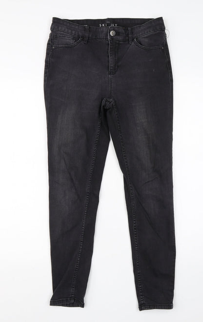 Womens UK Size 6 Preworn Regular Fit Skinny Black Jeans
