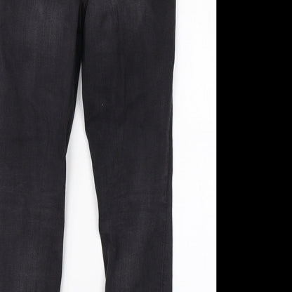 Womens UK Size 6 Preworn Regular Fit Skinny Black Jeans