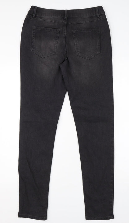 Avenue Womens Black  Cotton Skinny Jeans Size 10 L29 in Regular