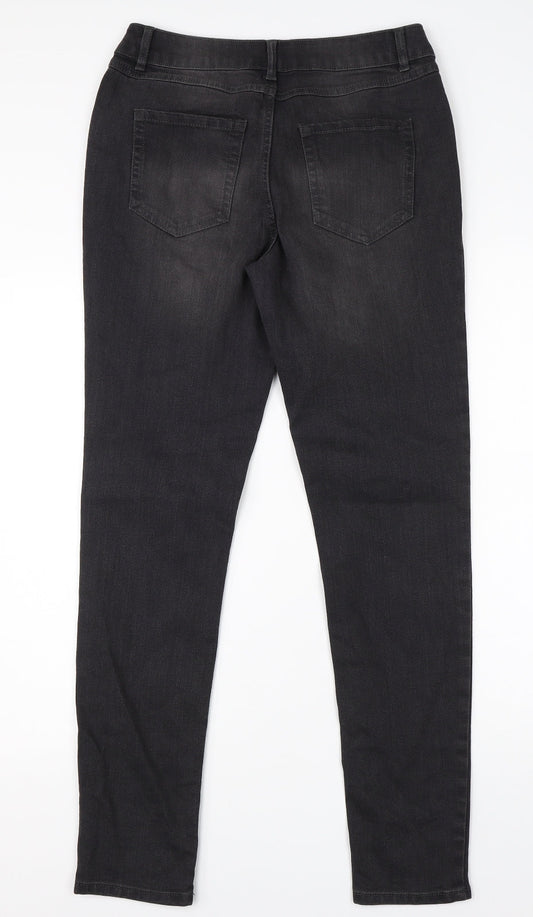 Avenue Womens Black  Cotton Skinny Jeans Size 10 L29 in Regular