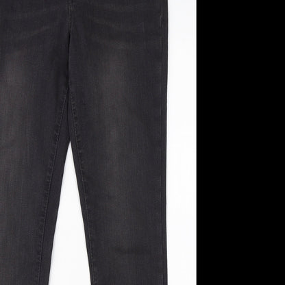 Avenue Womens Black  Cotton Skinny Jeans Size 10 L29 in Regular
