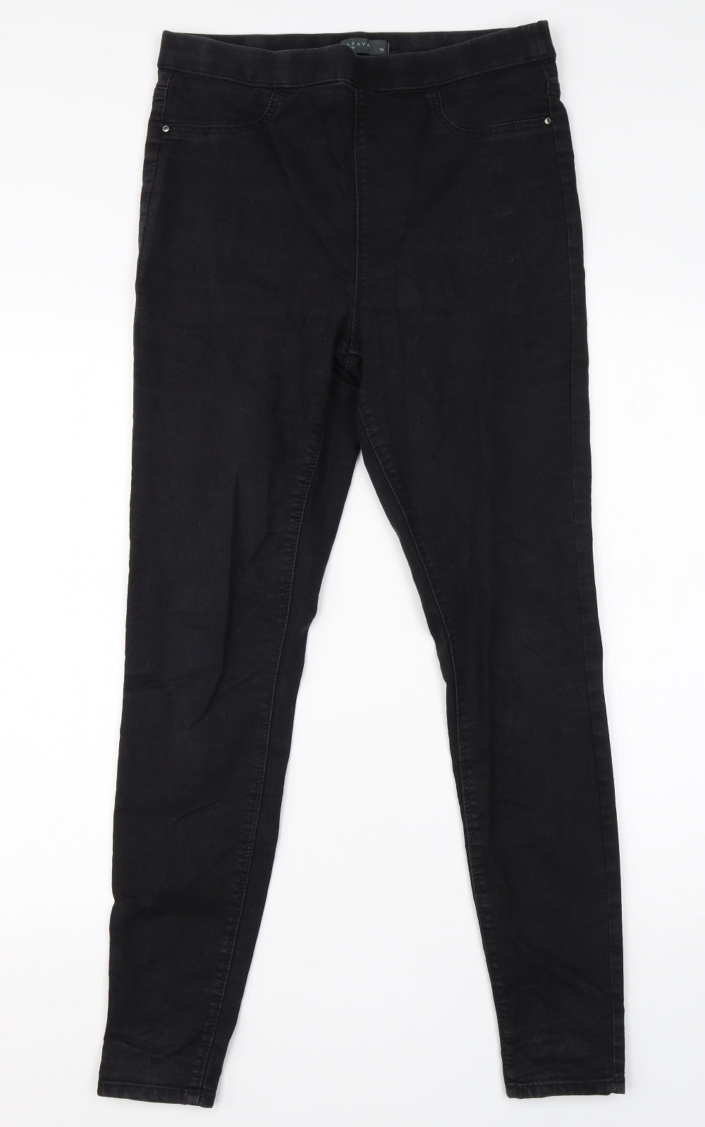 Womens UK Size 10 Papaya Regular Fit Jegging Black Jeans