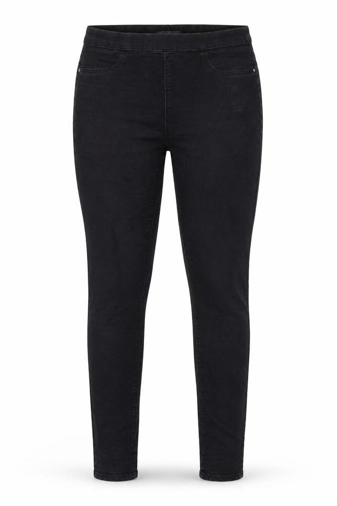 Front view of Papaya women’s black cotton jegging jeans, size UK 10, 28-inch leg regular