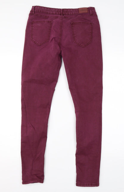 One Love Womens Purple  Cotton Skinny Jeans Size L L28 in Regular