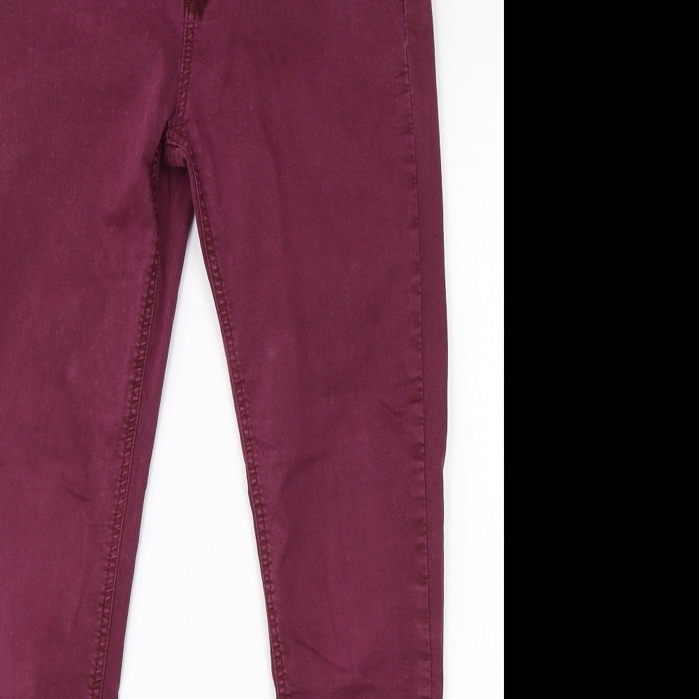 One Love Womens Purple  Cotton Skinny Jeans Size L L28 in Regular