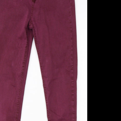 One Love Womens Purple  Cotton Skinny Jeans Size L L28 in Regular
