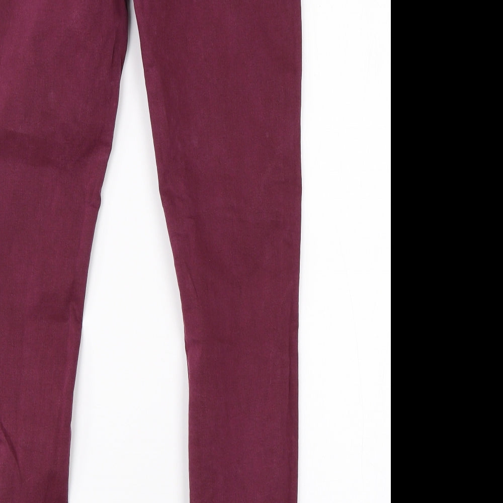 One Love Womens Purple  Cotton Skinny Jeans Size L L28 in Regular