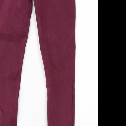 One Love Womens Purple  Cotton Skinny Jeans Size L L28 in Regular