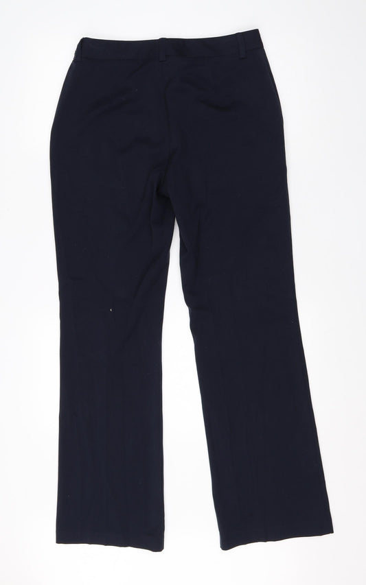 Womens UK Size 10 M&S Regular Fit Dress Pants Blue Trousers