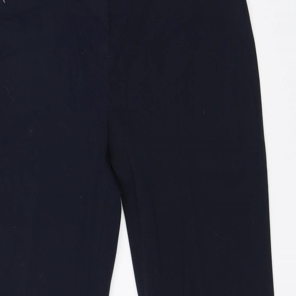 Womens UK Size 10 M&S Regular Fit Dress Pants Blue Trousers