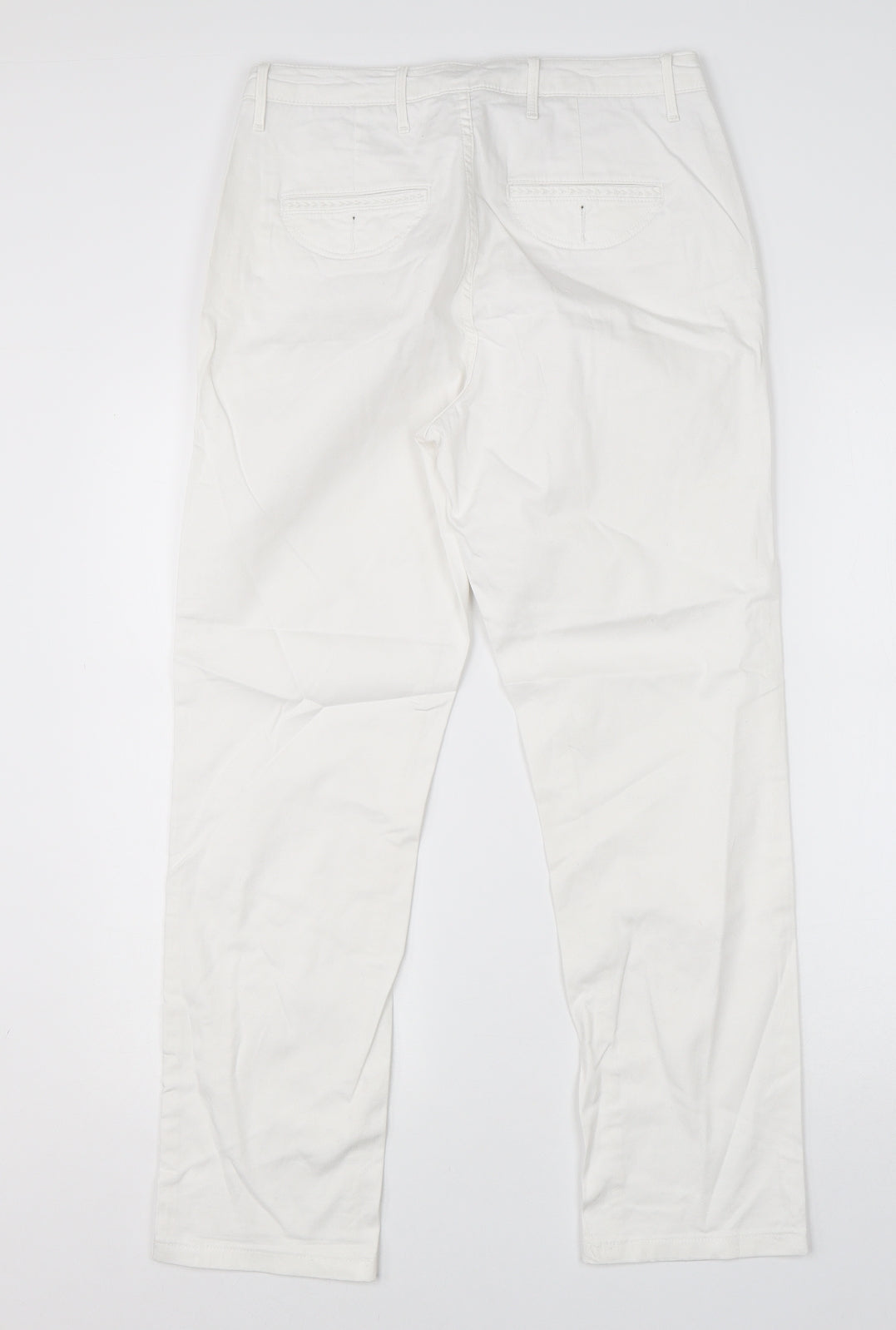 m&s Womens White  Cotton Skinny Jeans Size 10 L25 in Regular