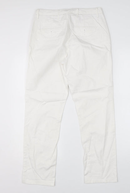 m&s Womens White  Cotton Skinny Jeans Size 10 L25 in Regular