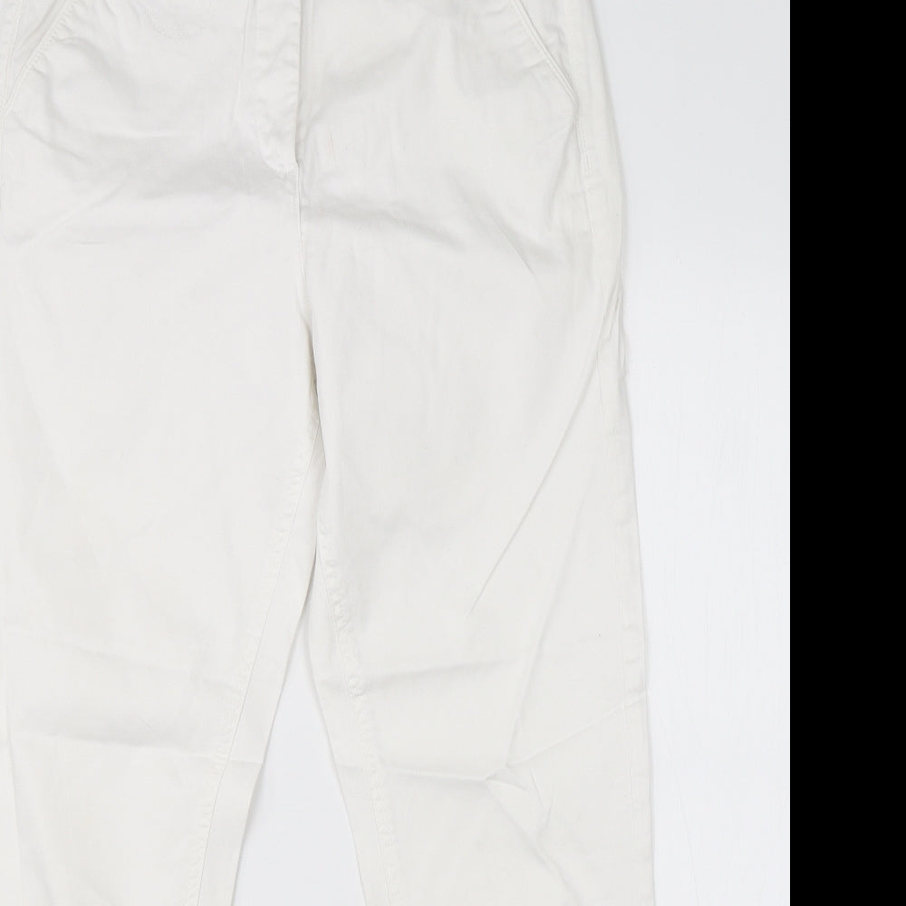 m&s Womens White  Cotton Skinny Jeans Size 10 L25 in Regular