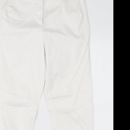m&s Womens White  Cotton Skinny Jeans Size 10 L25 in Regular