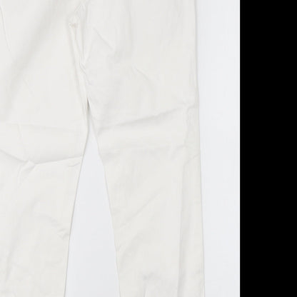 m&s Womens White  Cotton Skinny Jeans Size 10 L25 in Regular