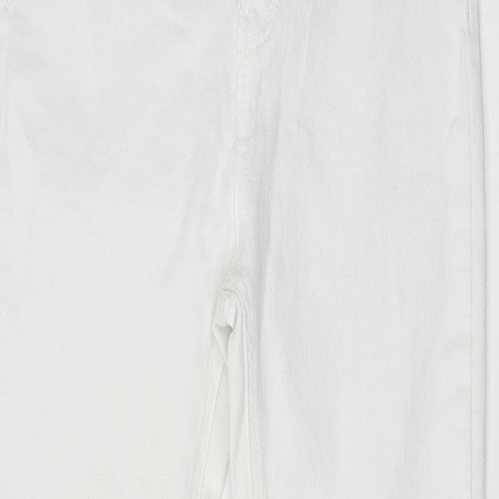 Pull & Bear Womens White  Cotton Skinny Jeans Size 10 L26 in Regular