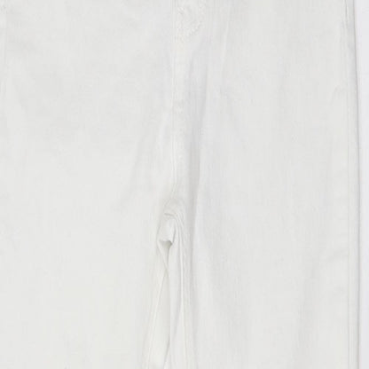Pull & Bear Womens White  Cotton Skinny Jeans Size 10 L26 in Regular