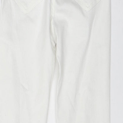 Pull & Bear Womens White  Cotton Skinny Jeans Size 10 L26 in Regular