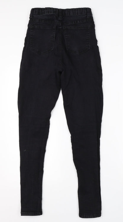 Pretty Little Thing Womens Black  Cotton Skinny Jeans Size 8 L26 in Regular