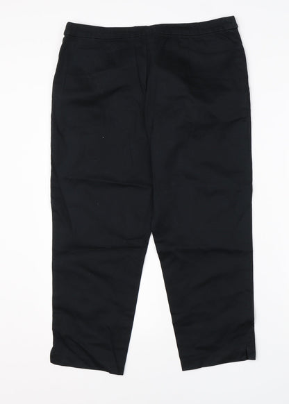 TU Womens Black  Cotton Dress Pants Trousers Size 12 L22 in Regular