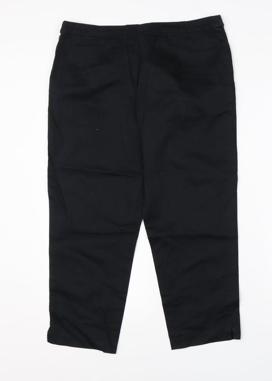 TU Womens Black  Cotton Dress Pants Trousers Size 12 L22 in Regular