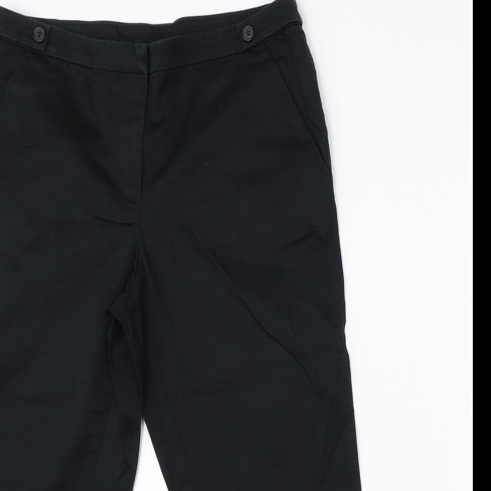TU Womens Black  Cotton Dress Pants Trousers Size 12 L22 in Regular