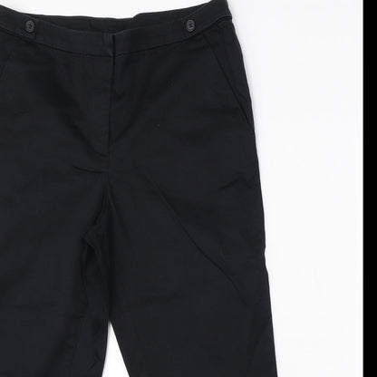 TU Womens Black  Cotton Dress Pants Trousers Size 12 L22 in Regular