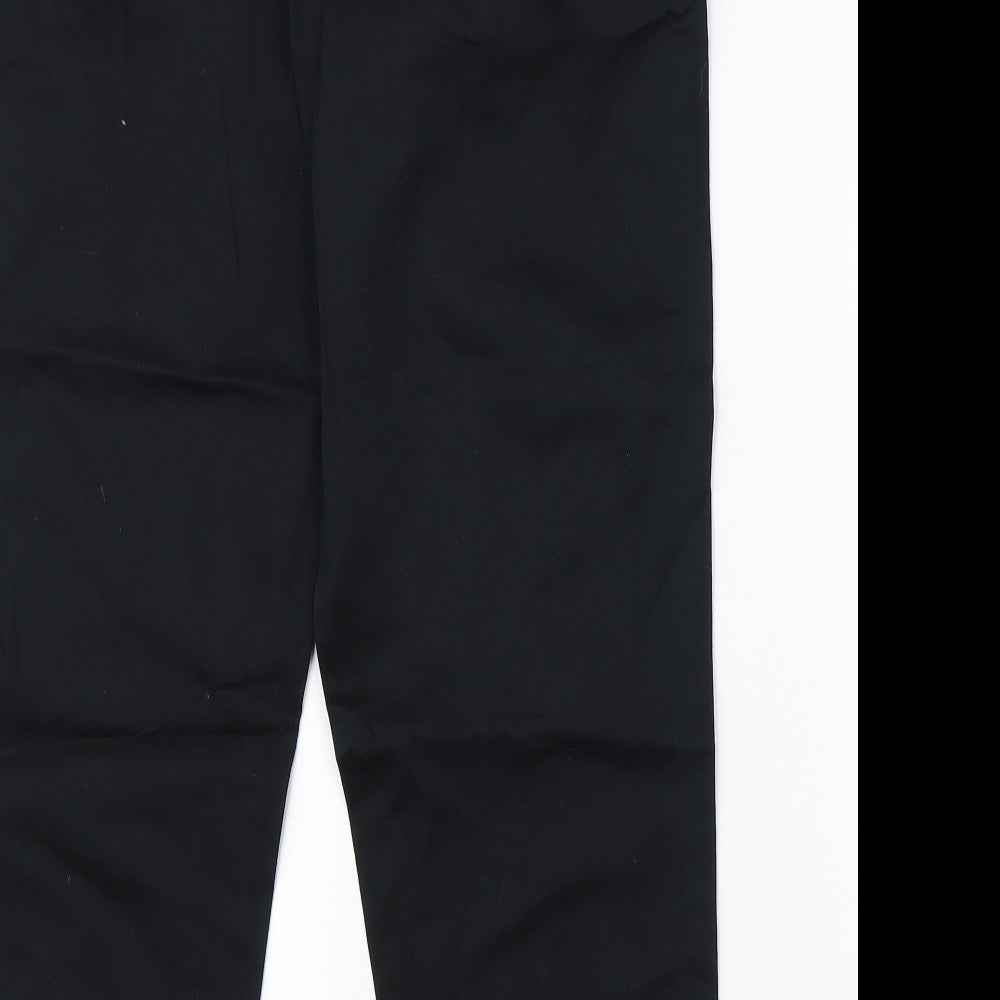 TU Womens Black  Cotton Dress Pants Trousers Size 12 L22 in Regular