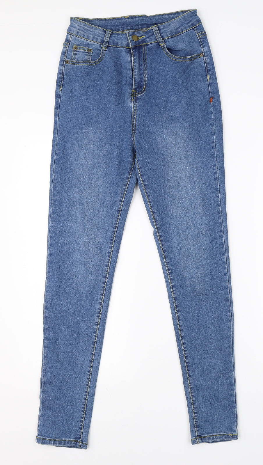 Womens UK Size S Preworn Regular Fit Skinny Blue Jeans