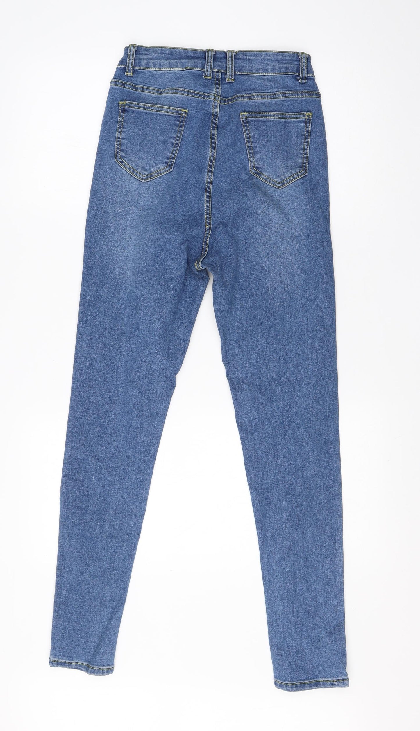 Womens UK Size S Preworn Regular Fit Skinny Blue Jeans