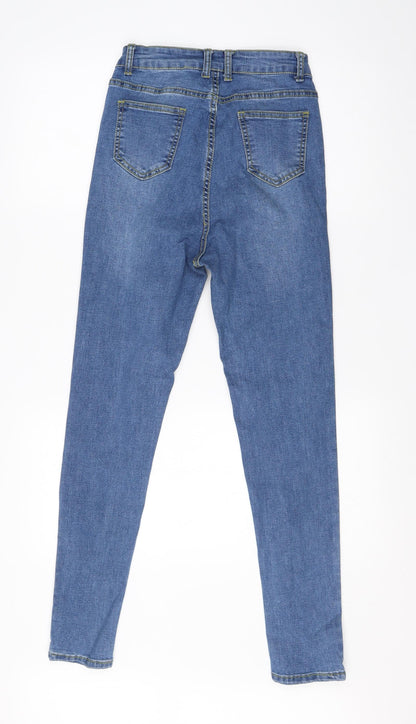 Womens UK Size S Preworn Regular Fit Skinny Blue Jeans
