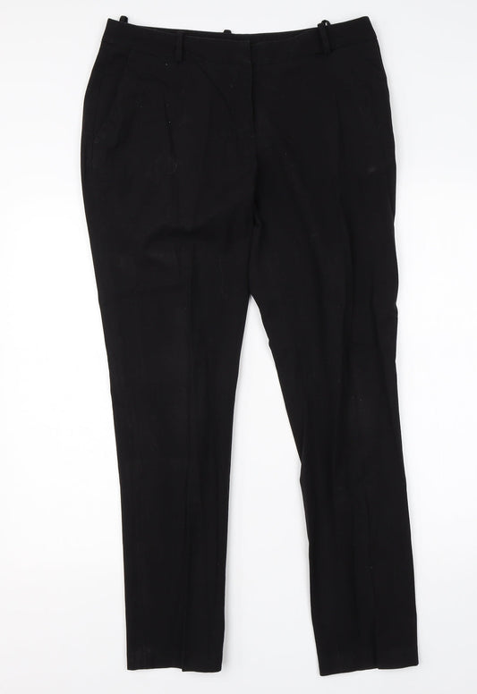 Womens UK Size 10 H&M Regular Fit Dress Pants Black Trousers