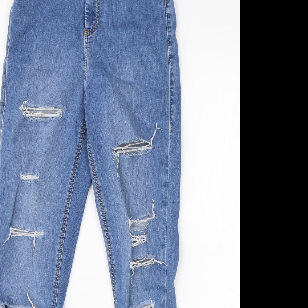 Topshop Womens Blue  Cotton Skinny Jeans Size 28 in L26 in Regular