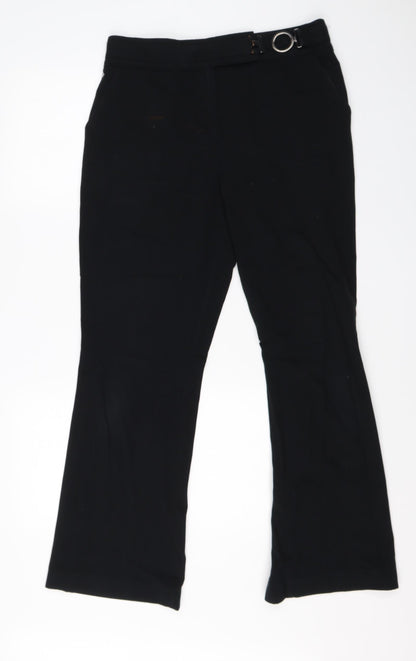 Womens UK Size 10 Per Una Regular Fit Dress Pants Black Trousers
