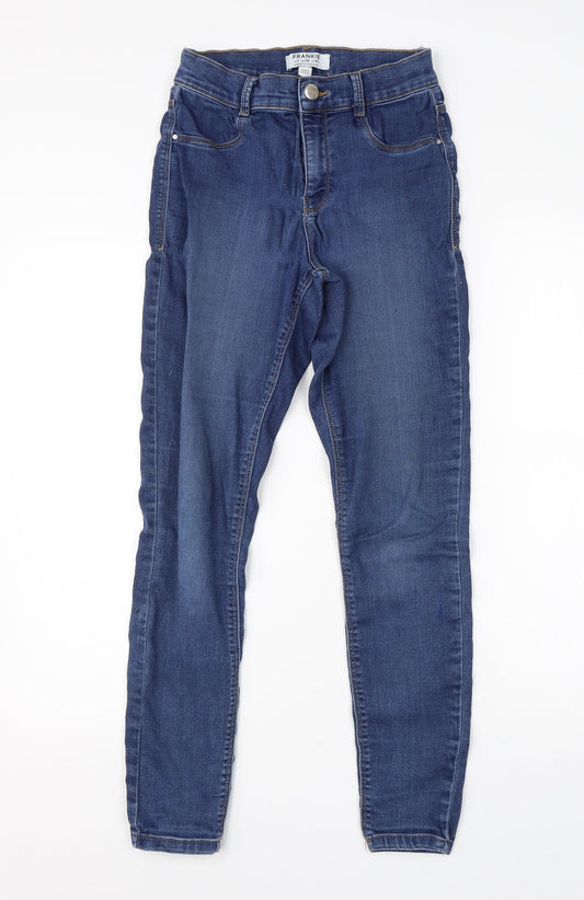 Dorothy Perkins Womens Blue  Cotton Skinny Jeans Size 6 L28 in Regular