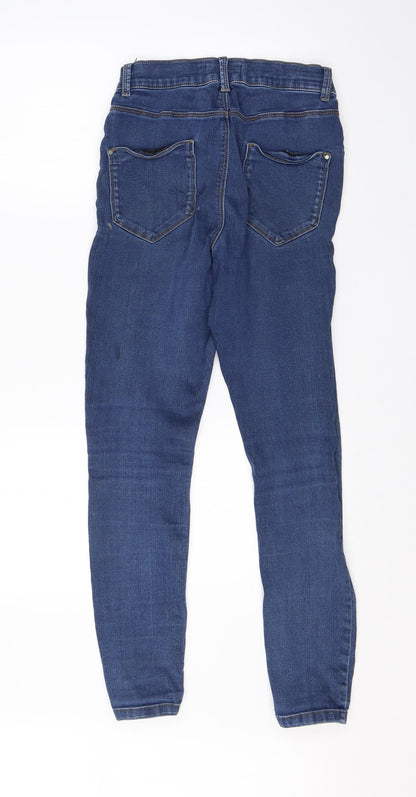 Dorothy Perkins Womens Blue  Cotton Skinny Jeans Size 6 L28 in Regular