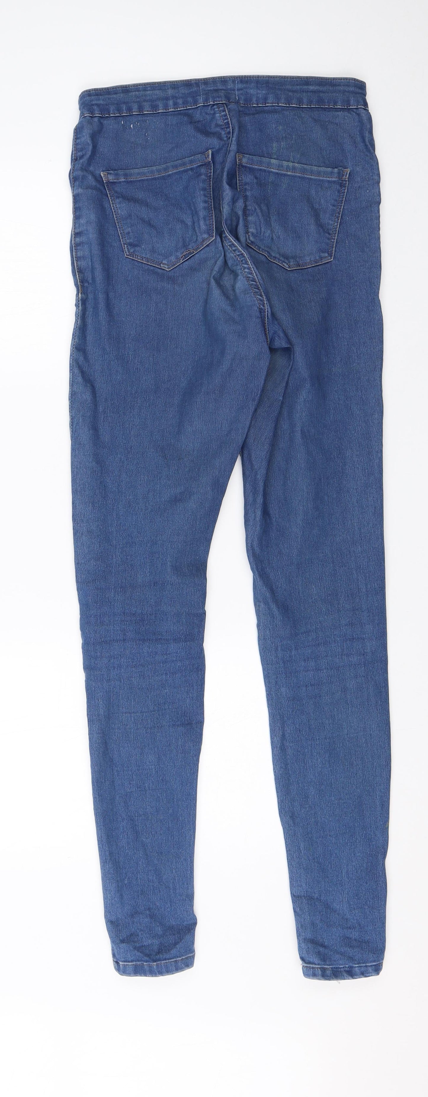 Miss Selfridge Womens Blue  Cotton Skinny Jeans Size 8 L28 in Regular