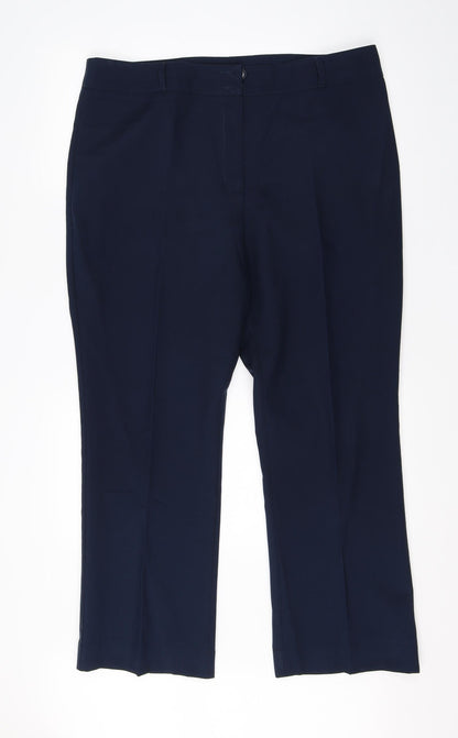 Womens UK Size 16 Papaya Regular Fit Dress Pants Blue Trousers