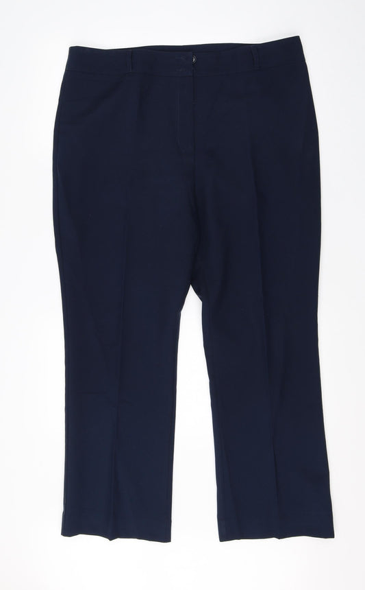 Womens UK Size 16 Papaya Regular Fit Dress Pants Blue Trousers