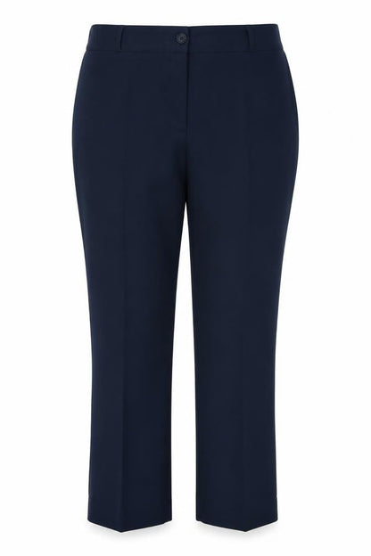 Front view of Papaya women’s blue viscose dress pants trousers, size UK 16, 28-inch leg regular